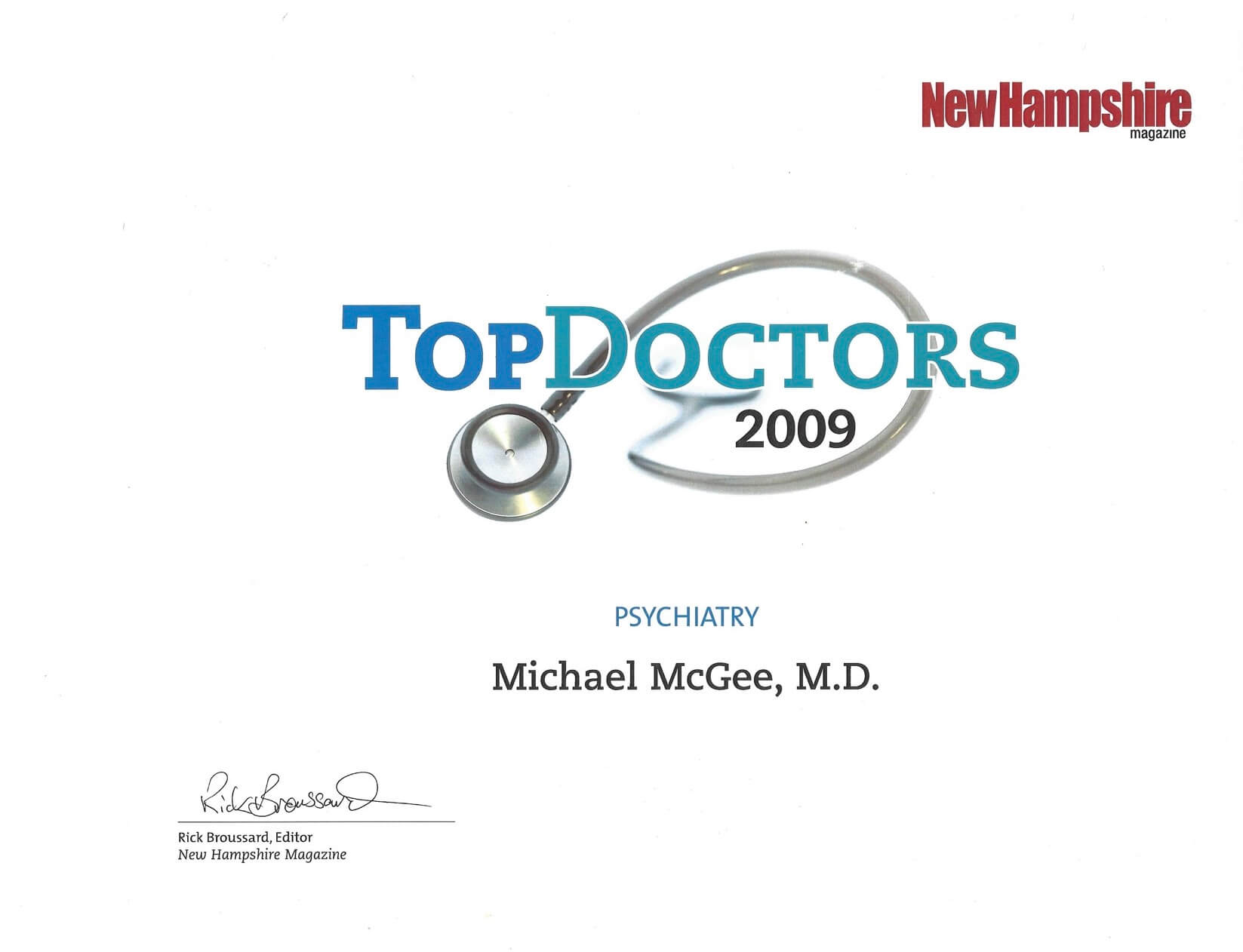 2009 Top Doctor Award